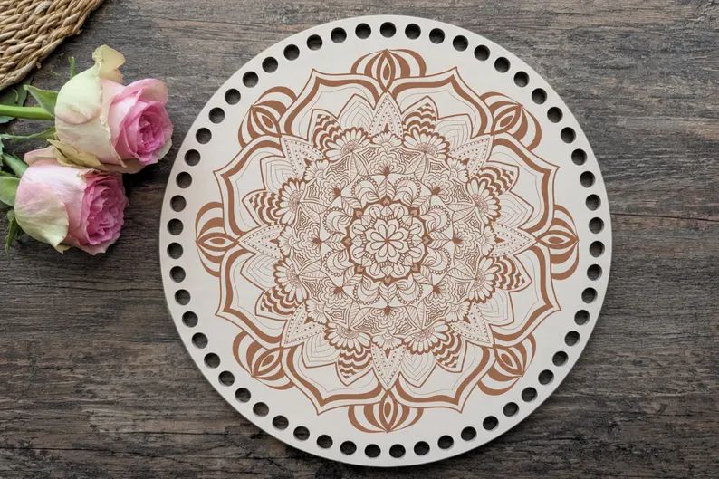 MANDALA  Holzböden mit Motiv, Rund in allen Größen