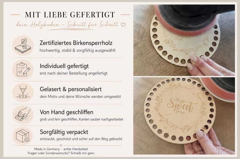 MANDALA  Holzböden mit Motiv, Rund in allen Größen