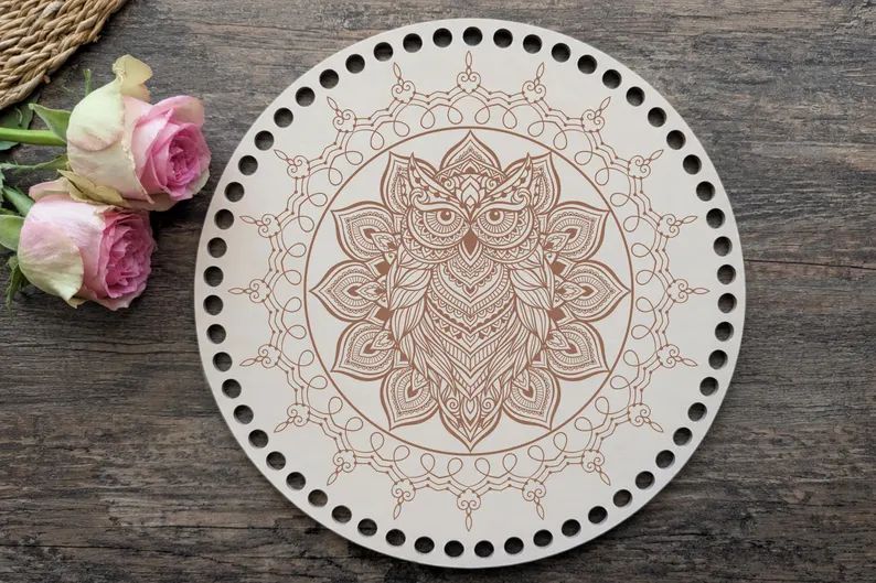 MANDALA  Holzböden mit Motiv, Rund in allen Größen
