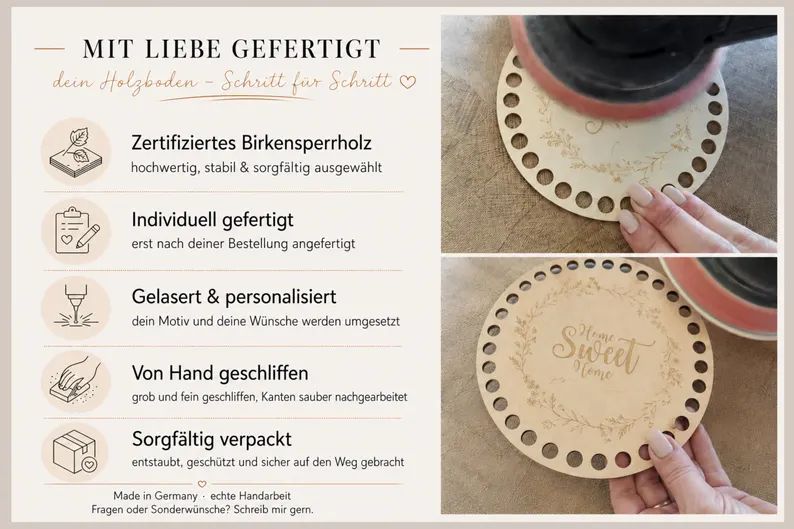 Holzboden ECKE in 5 Größen und 2 Lochgrößen
