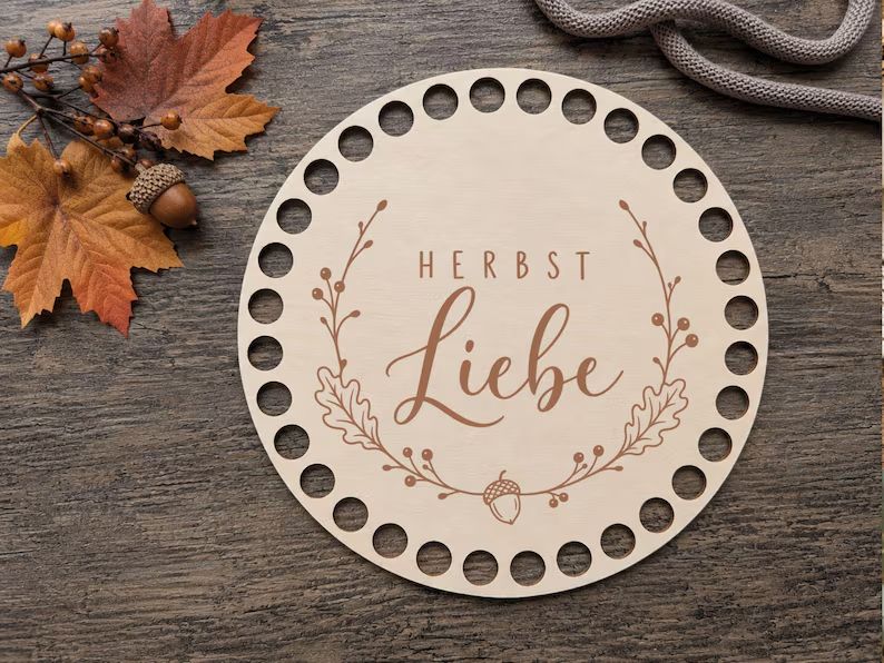 Holzboden Herbst Liebe 🍂in 6 verschieden Größen und 2 Lochgrößen