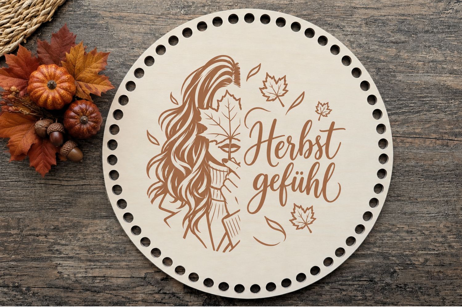 Holzboden Herbst gefühl 🍂in 6 verschieden Größen und 2 Lochgrößen