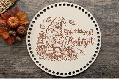 Holzboden  Wichtelige Herbstzeit 🍂in 6 verschieden Größen und 2 Lochgrößen