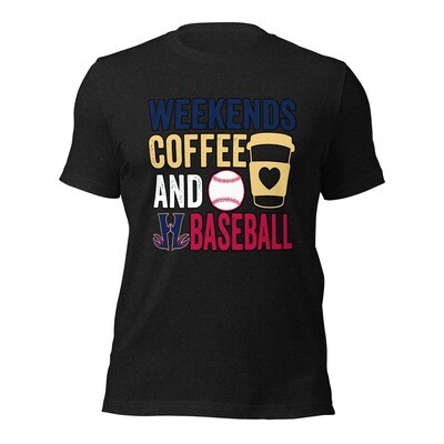 Weekends Coffee HW Baseball T-Shirt - Bella+Canvas 3001