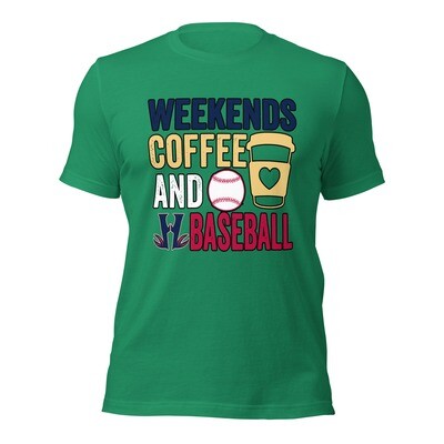 Weekends Coffee HW Baseball T-Shirt - Bella+Canvas 3001
