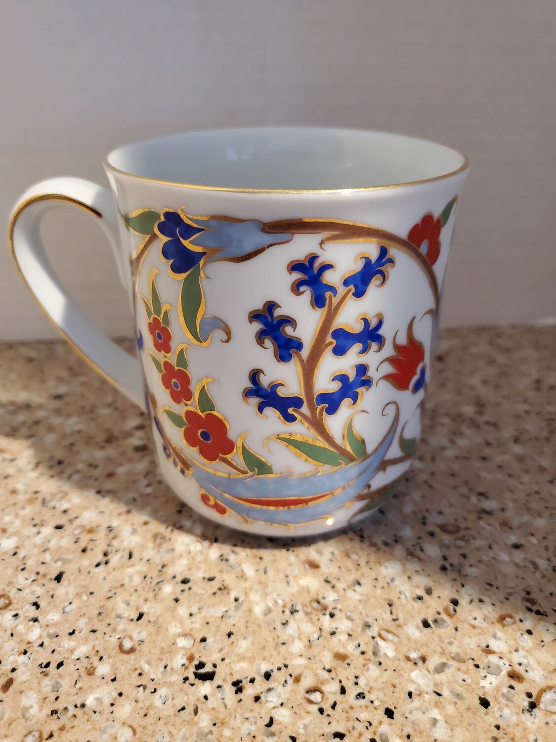 Gural Porcelain/Porcelain Hand Made Gold/Cobalt Coffee Mug