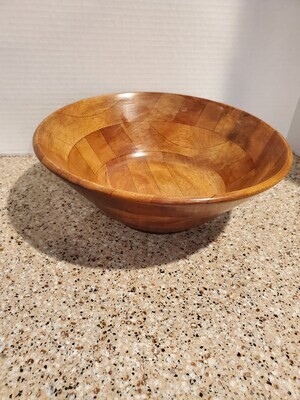 Vintage 10&quot; round wooden bowl