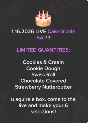 Cake Sickle Sale (TODAY ONLY)
