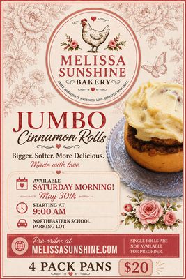 Jumbo Cinnamon Rolls (Local Pick up Only)
