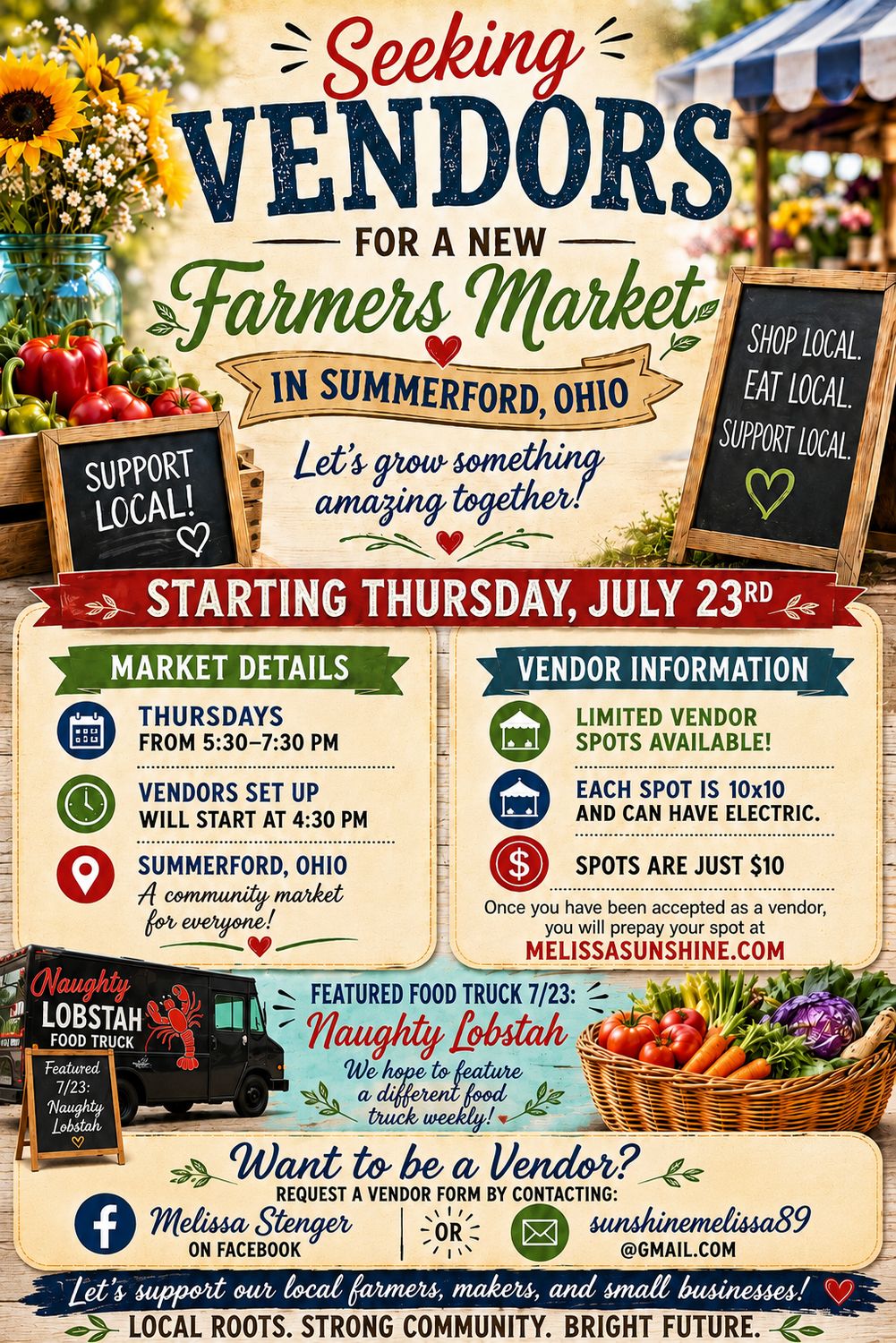 SUNSHINE SUMMERFORD FARMERS MARKET VENDOR FEE