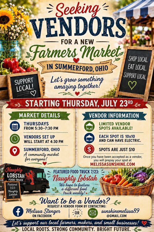 SUNSHINE SUMMERFORD FARMERS MARKET VENDOR FEE