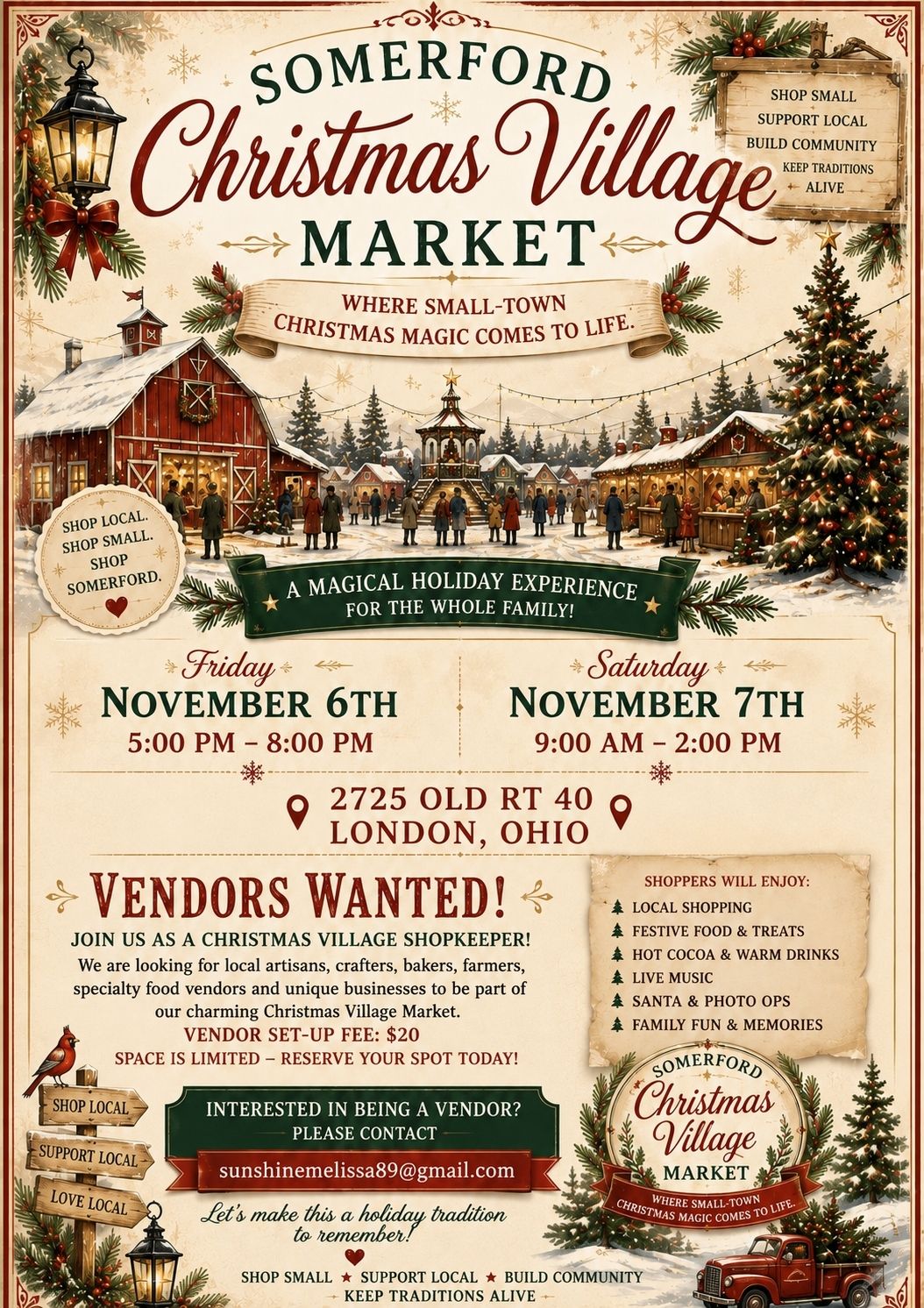 SomerFord Christmas Market Vendor Fee (Space is Limited)