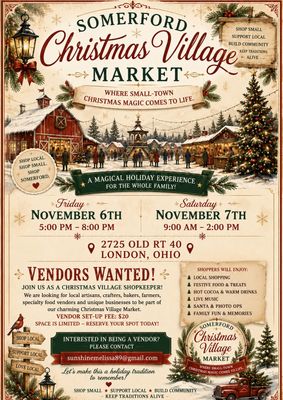 SomerFord Christmas Market Vendor Fee (Space is Limited)