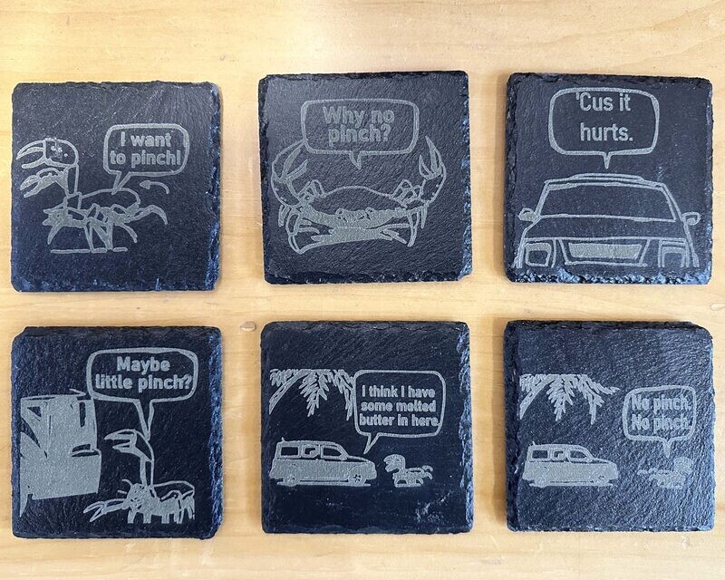 I Pinch Coasters - Slate
