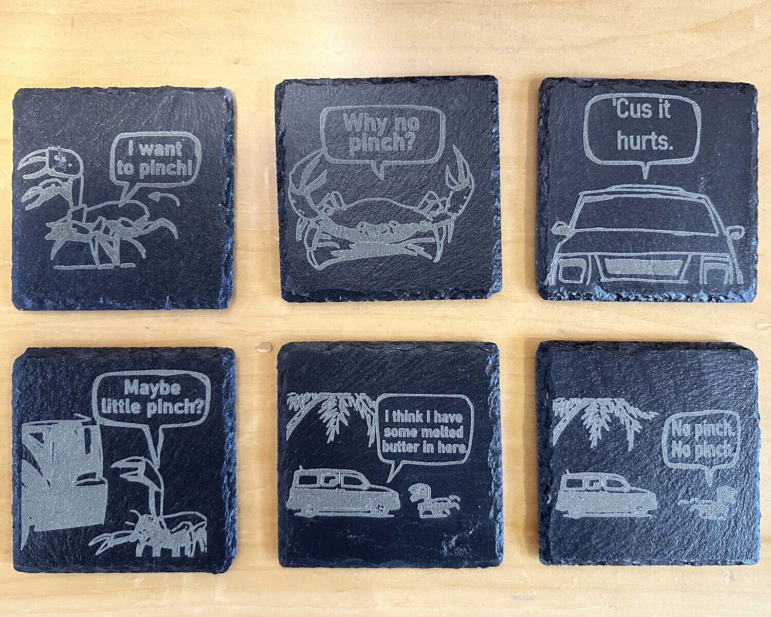 I Pinch Coasters - Slate