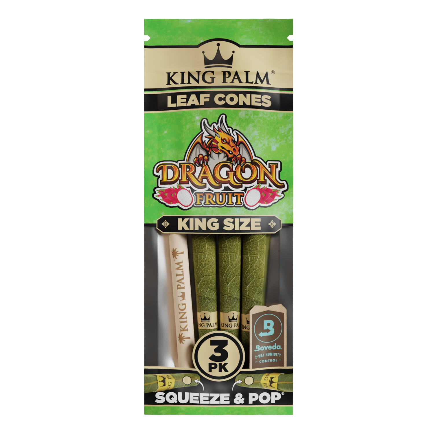 KING PALM DRAGON FRUIT KING SIZE CONES 3PK