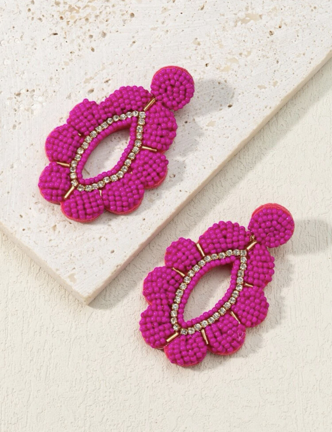 Aretes Fucsia de Mostacilla
