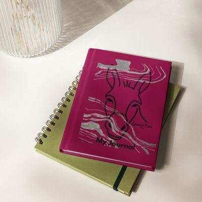 Hardcover Journal Matte/Donkey Outline/Dk Rose