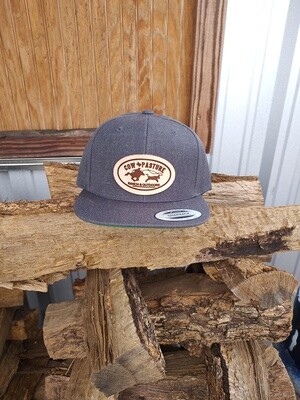 Adult Snapback flat billed Ball Cap Leather Patch