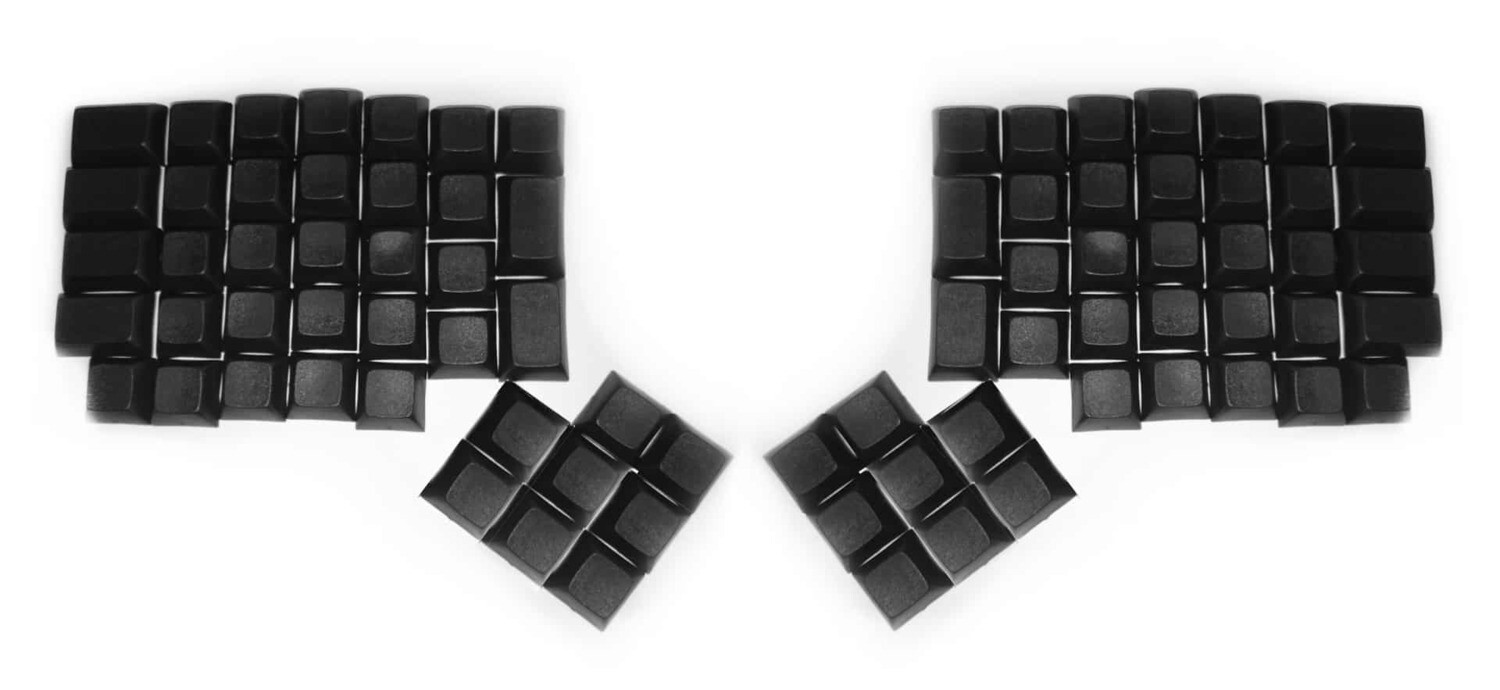 DSA KeyCaps (left & right keyboards) ErgoDox - 80 key (black)