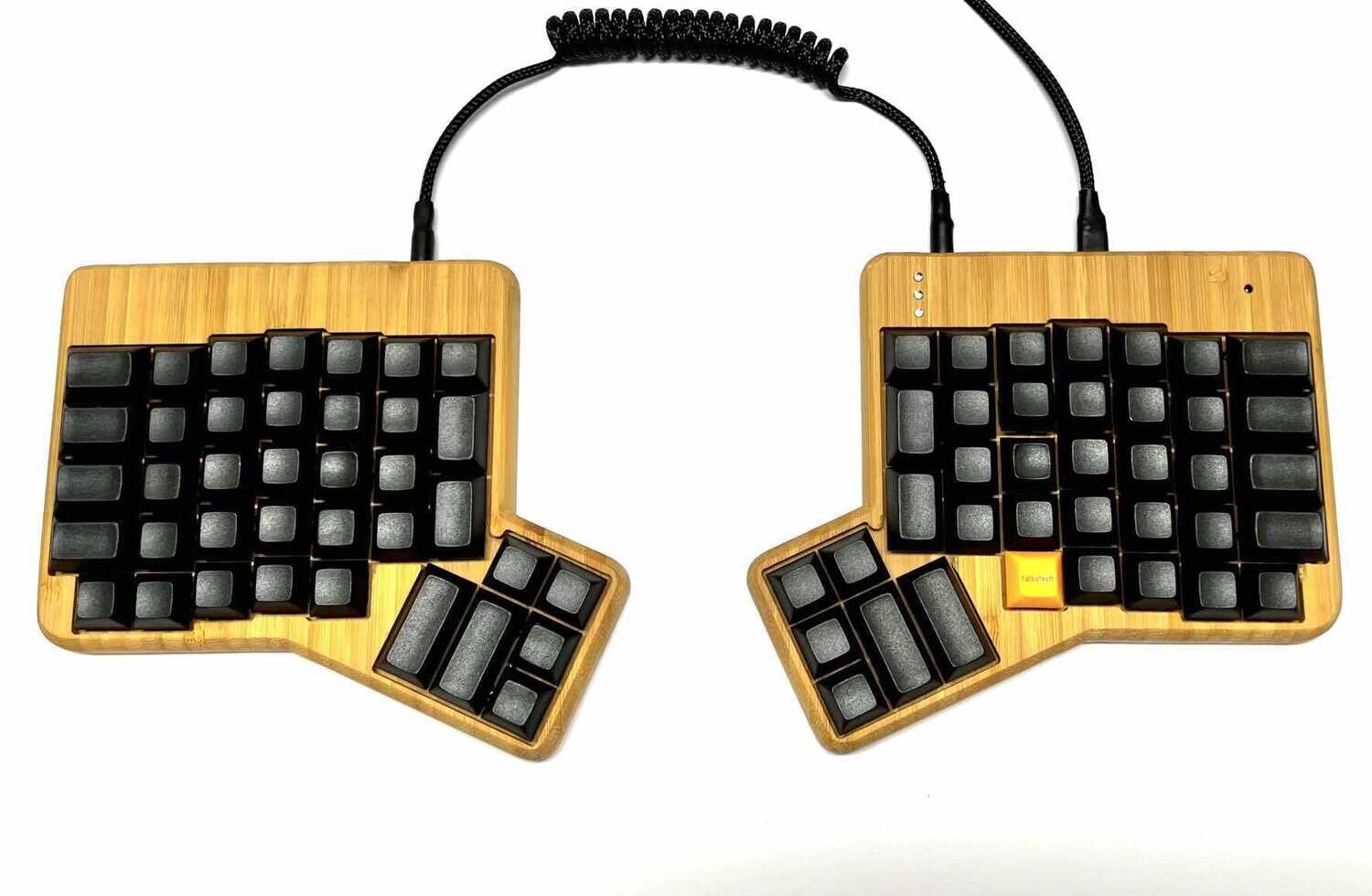ErgoDox_FT Standard LIFT Bamboo Wood Case with oil finish