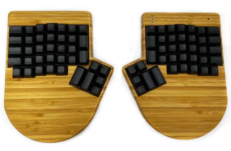 ErgoDox_EZ FullHand Bamboo Wood Case with oil finish ver2