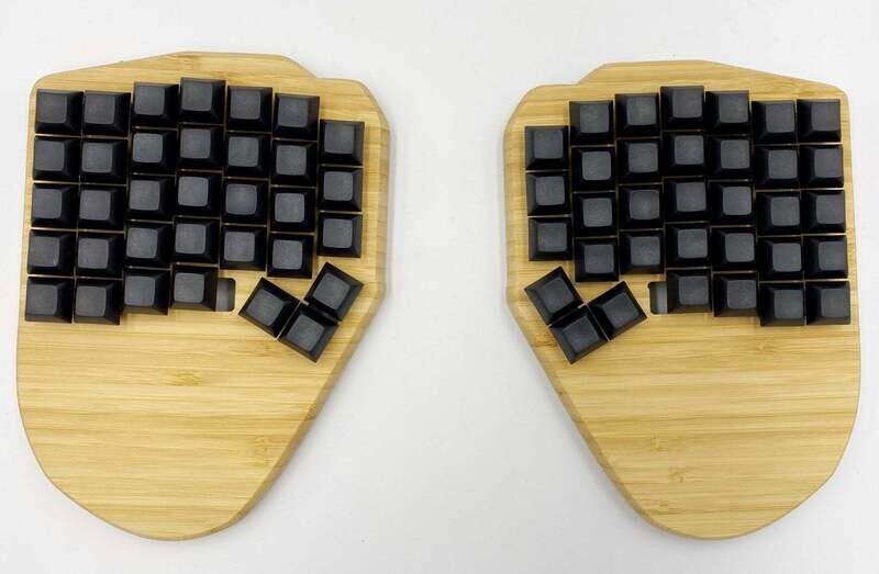 ErgoDash Series A, FullHand Bamboo Wood Case with oil finish ver. 2