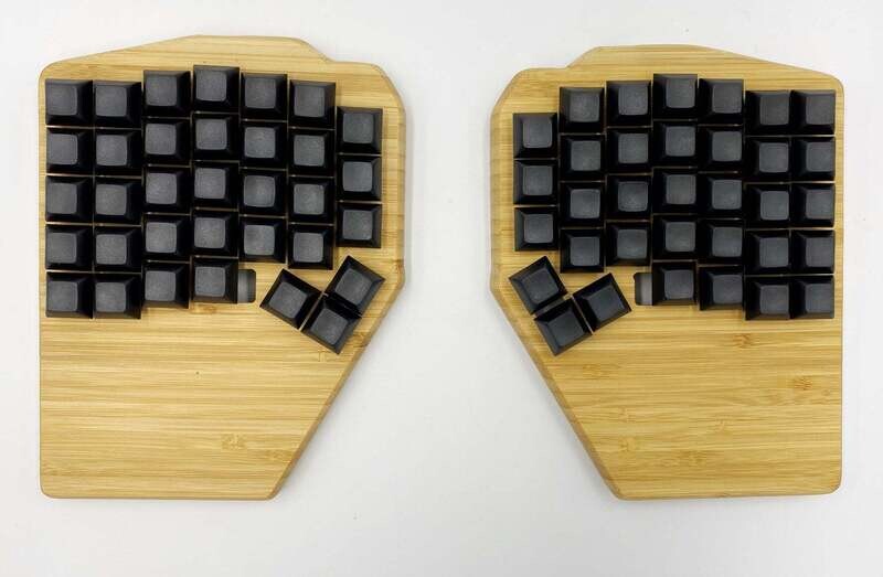 ErgoDash Series A, FullHand Bamboo Wood Case with oil finish ver. 1