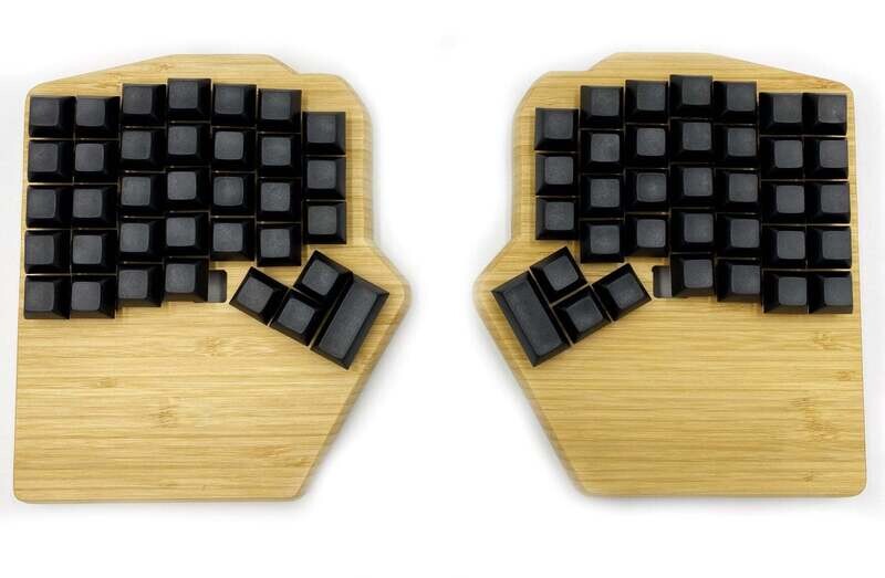 ErgoDash Series B, FullHand Bamboo Wood Case with oil finish ver. 1