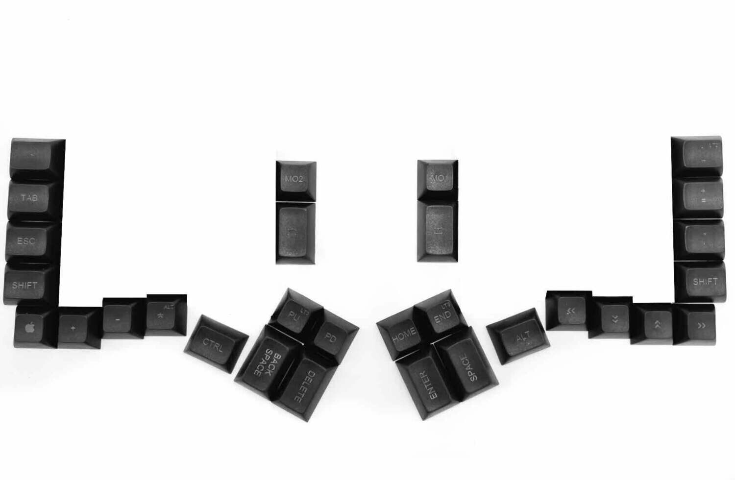 DSA KeyCaps Black (left & right keyboards) REDOX (modifier set)