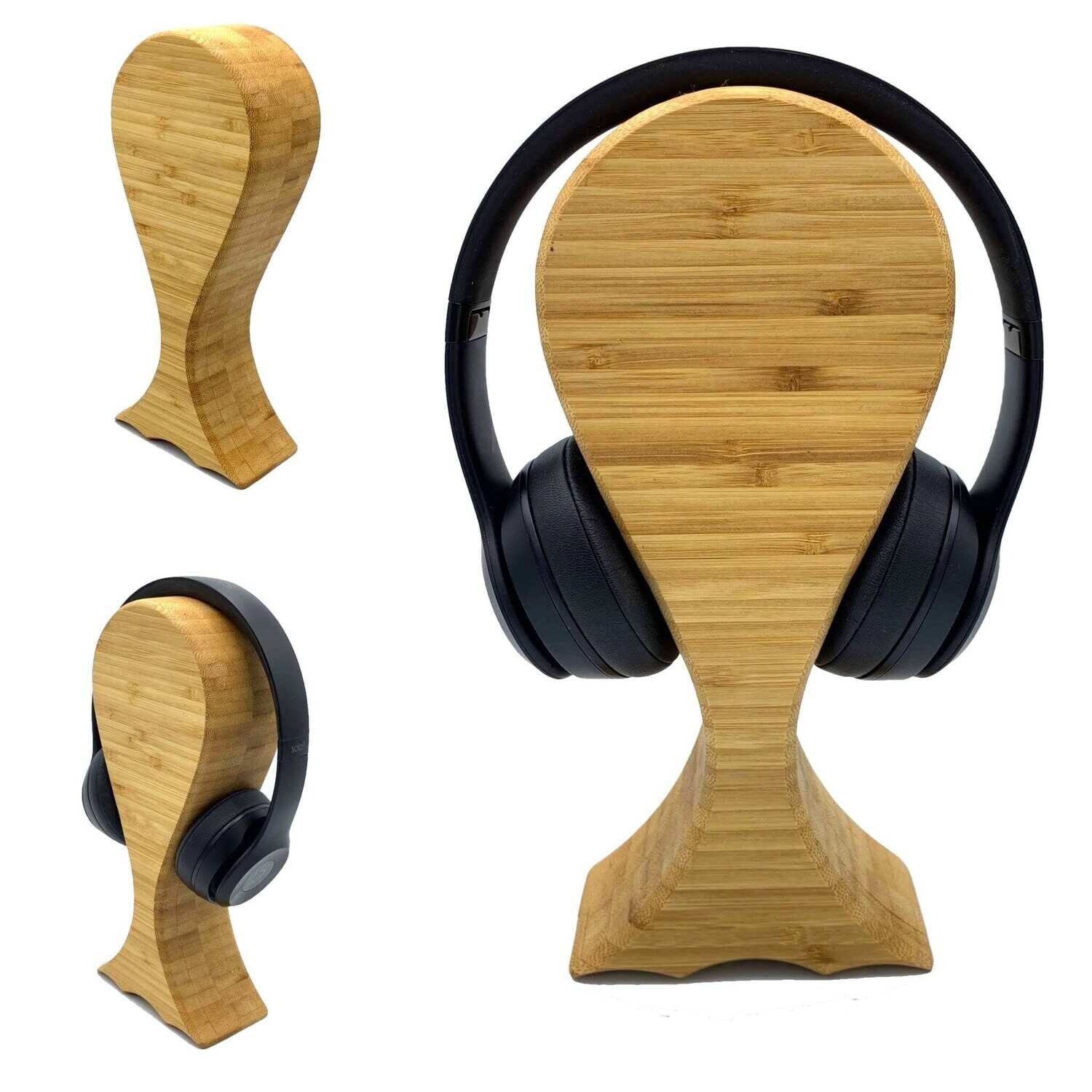 Quality Handmade Solid Wood Headphone Stand / Wooden Bamboo
