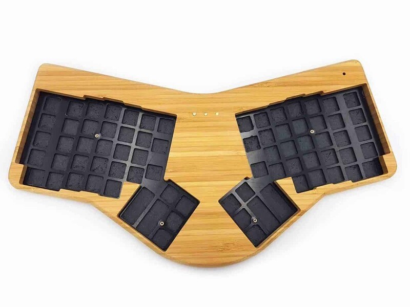 ErgoDox Joined LIFT Bamboo Wood Case with oil finish