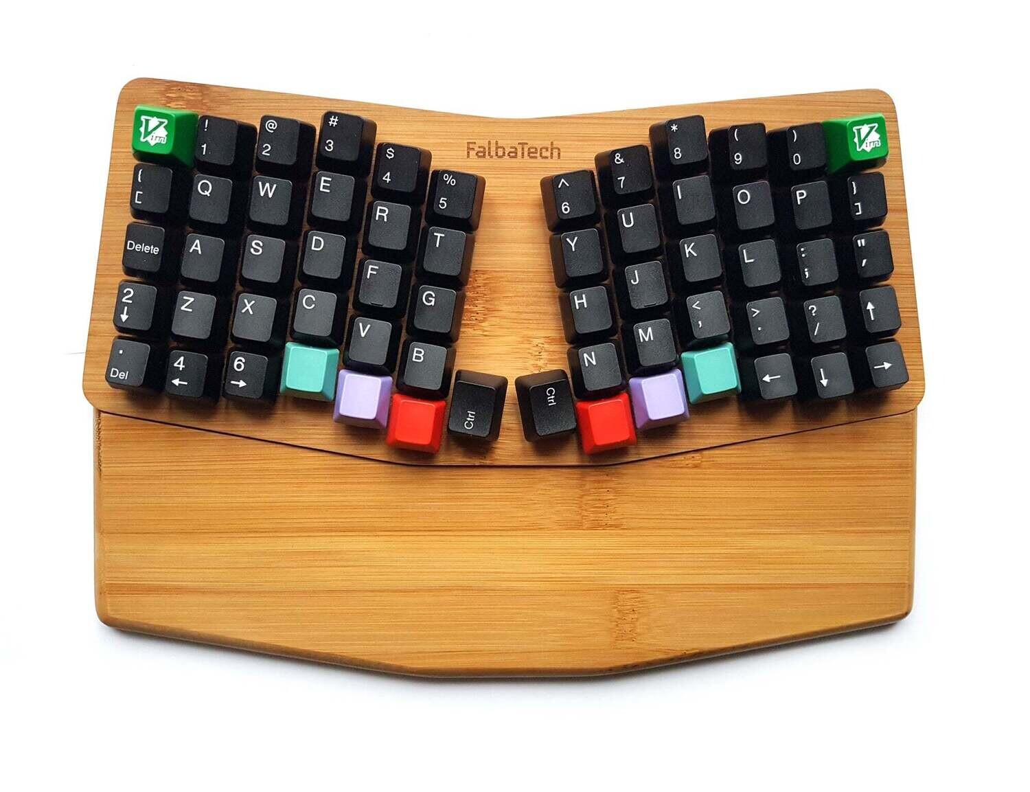 Wooden wrist rests for Atreus62 keyboard - Bamboo