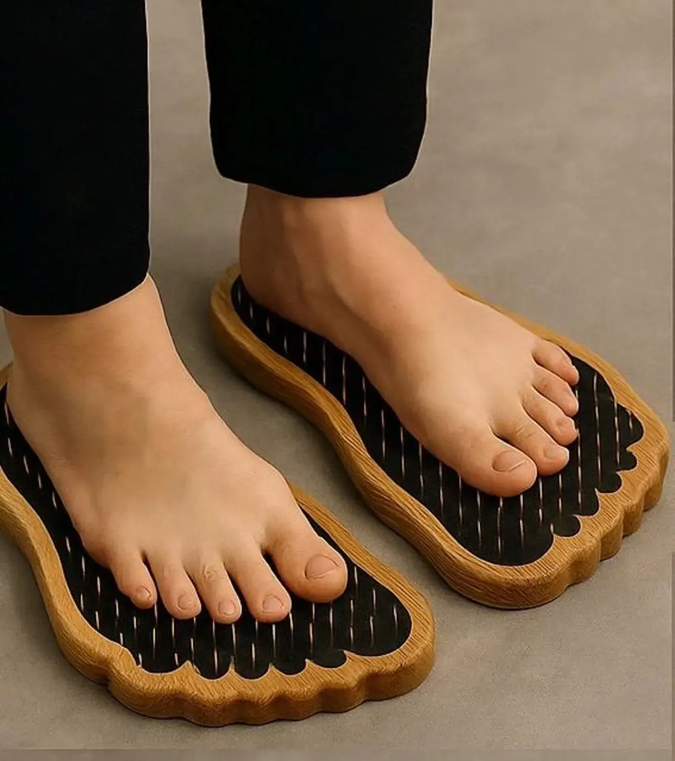 ​AKUFEET™ – Wooden Acupressure Mats for Feet | Solid Oak + Brass Nails | Natural Reflexology Tool
