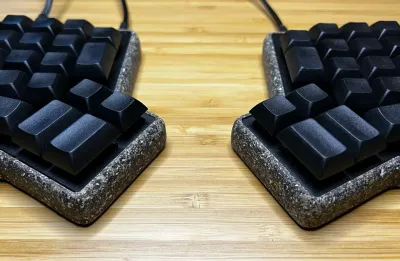 Redox Stone: Elegant Keyboard in a Wood Case Mimicking Stone (free Shipping)