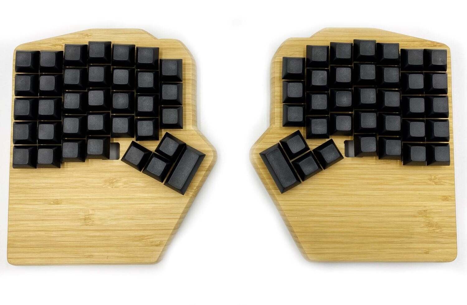 ErgoDash Series B, FullHand Bamboo Wood Case with oil finish ver. 1