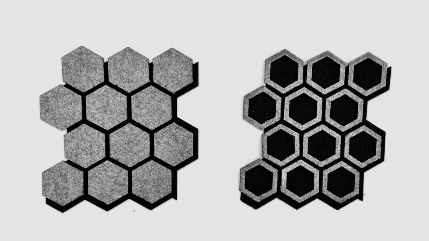 Falviko™ Hex Panels Acoustic: Grey Felt Hexagon Wall Panels