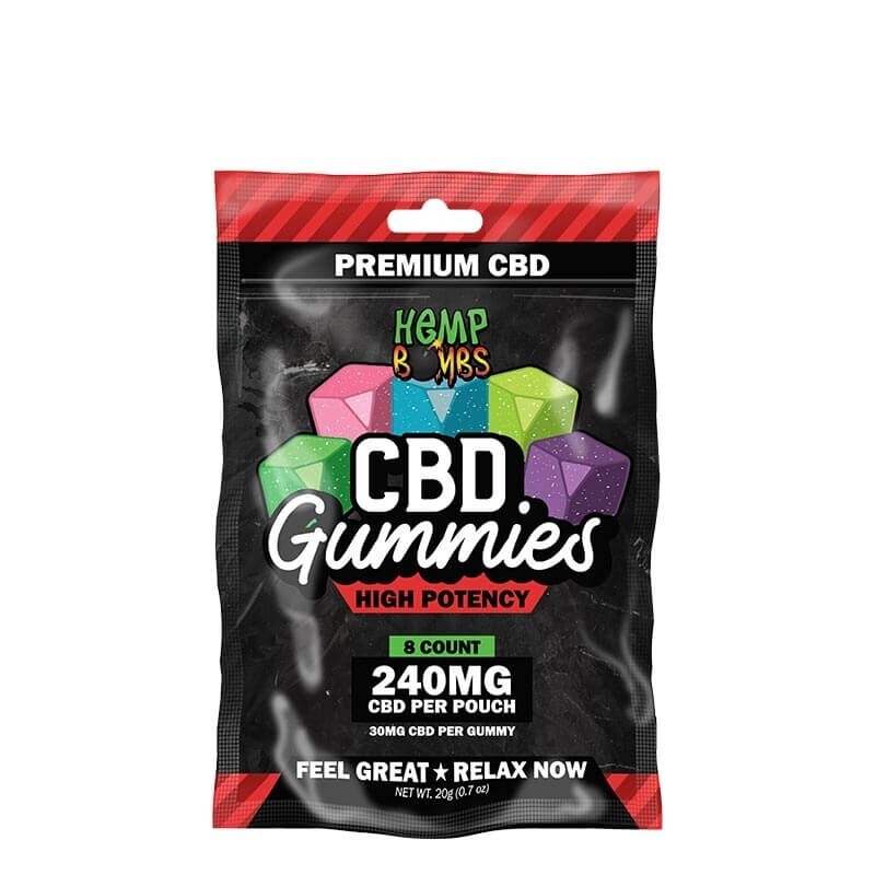 High Potency CBD Gummies 8ct - 240mg [Hemp Bombs]