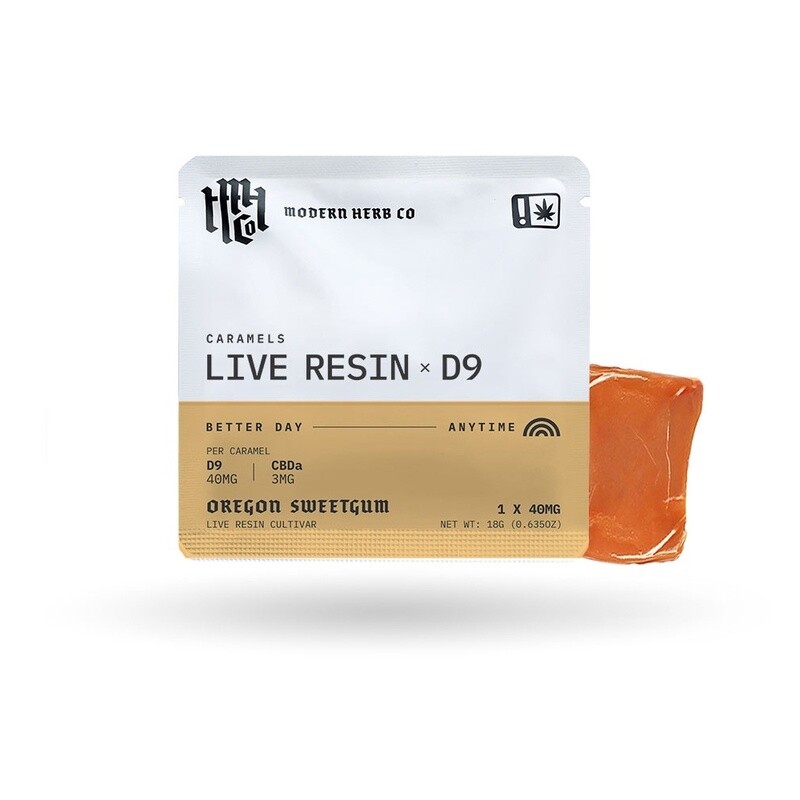 Modern Herb Co Live Resin and Delta 9 Caramel Anytime Single - 40mg