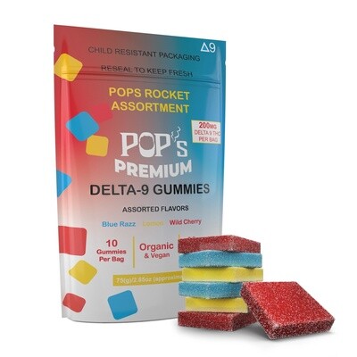 Pop's Premium Delta 9 Pop's Rocket Assortment Gummies 10ct - 200mg