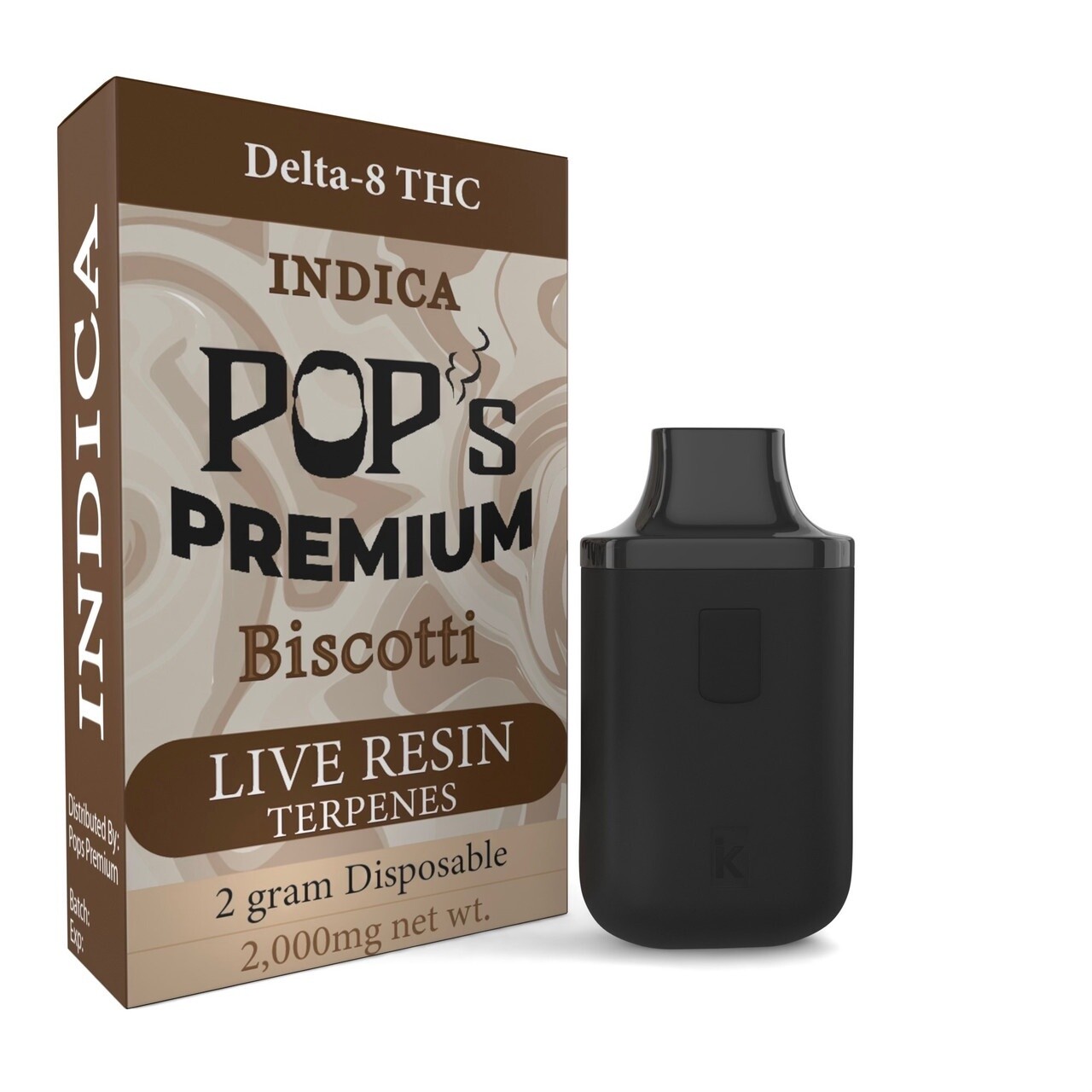Pop's Premium Biscotti Live Resin Delta 8 Disposable - 2g