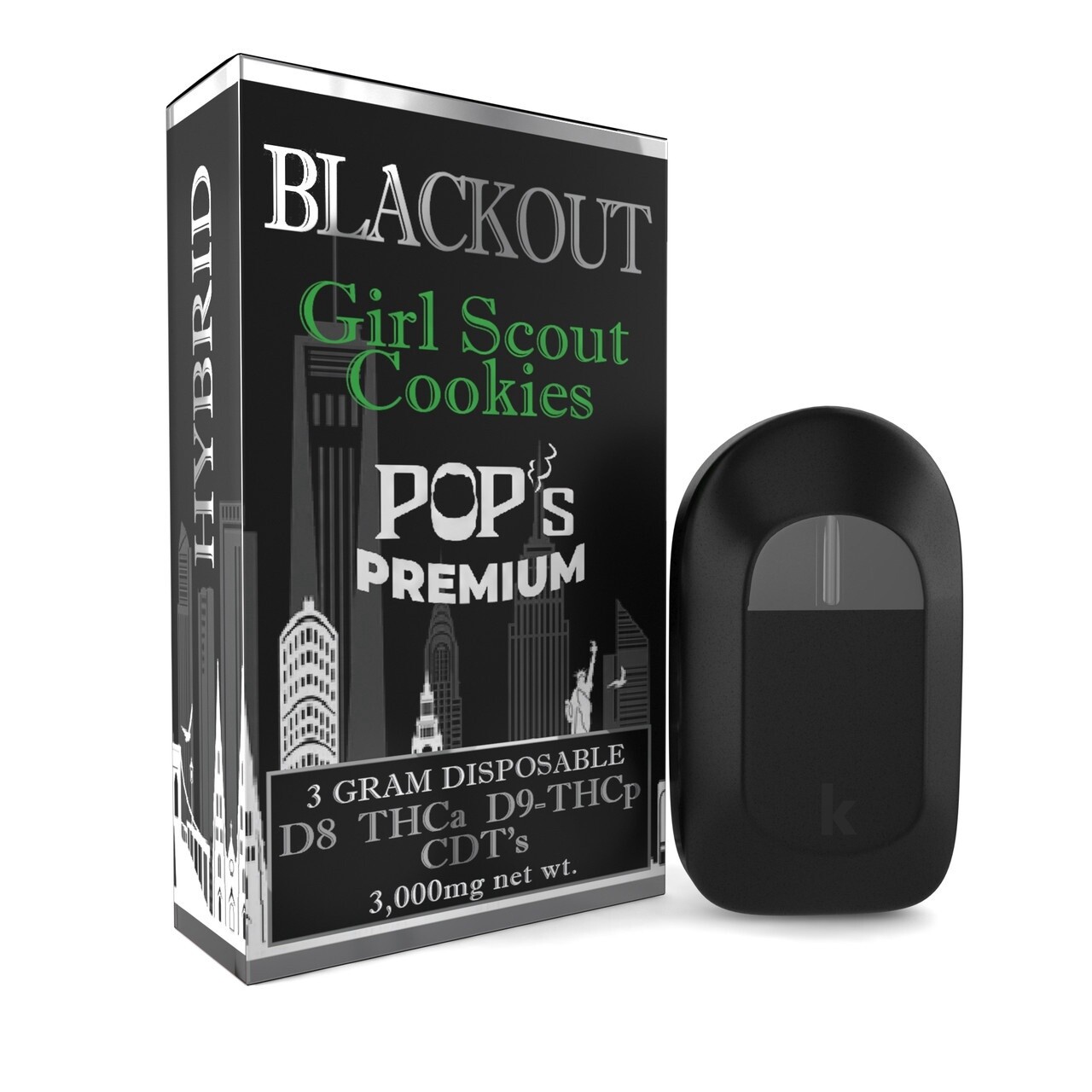 Pop&#39;s Premium Girl Scout Cookies Blackout Disposable - 3g Disposable