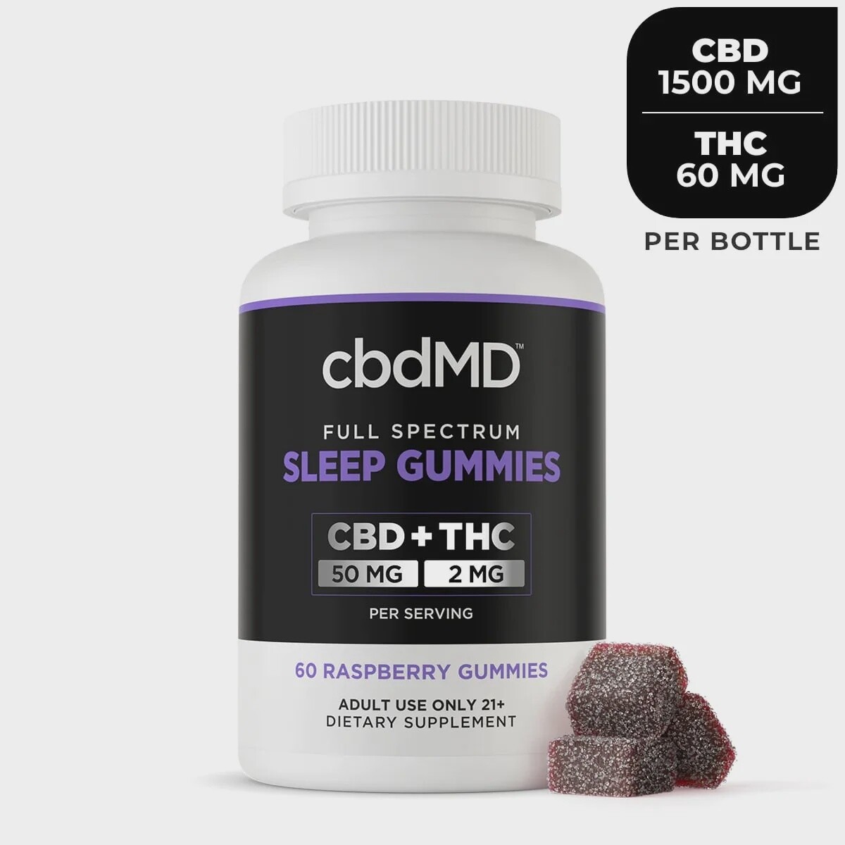 Full Spectrum Sleep Gummies 50mg CBD + 2mg THC