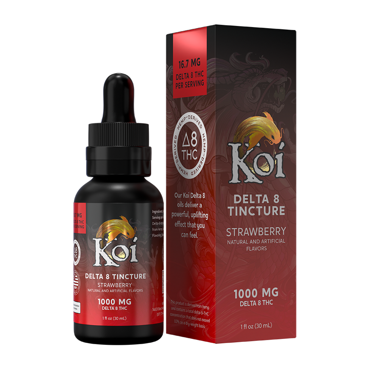 Koi | 1000mg Delta 8 Tincture - 30ml Strawberrry