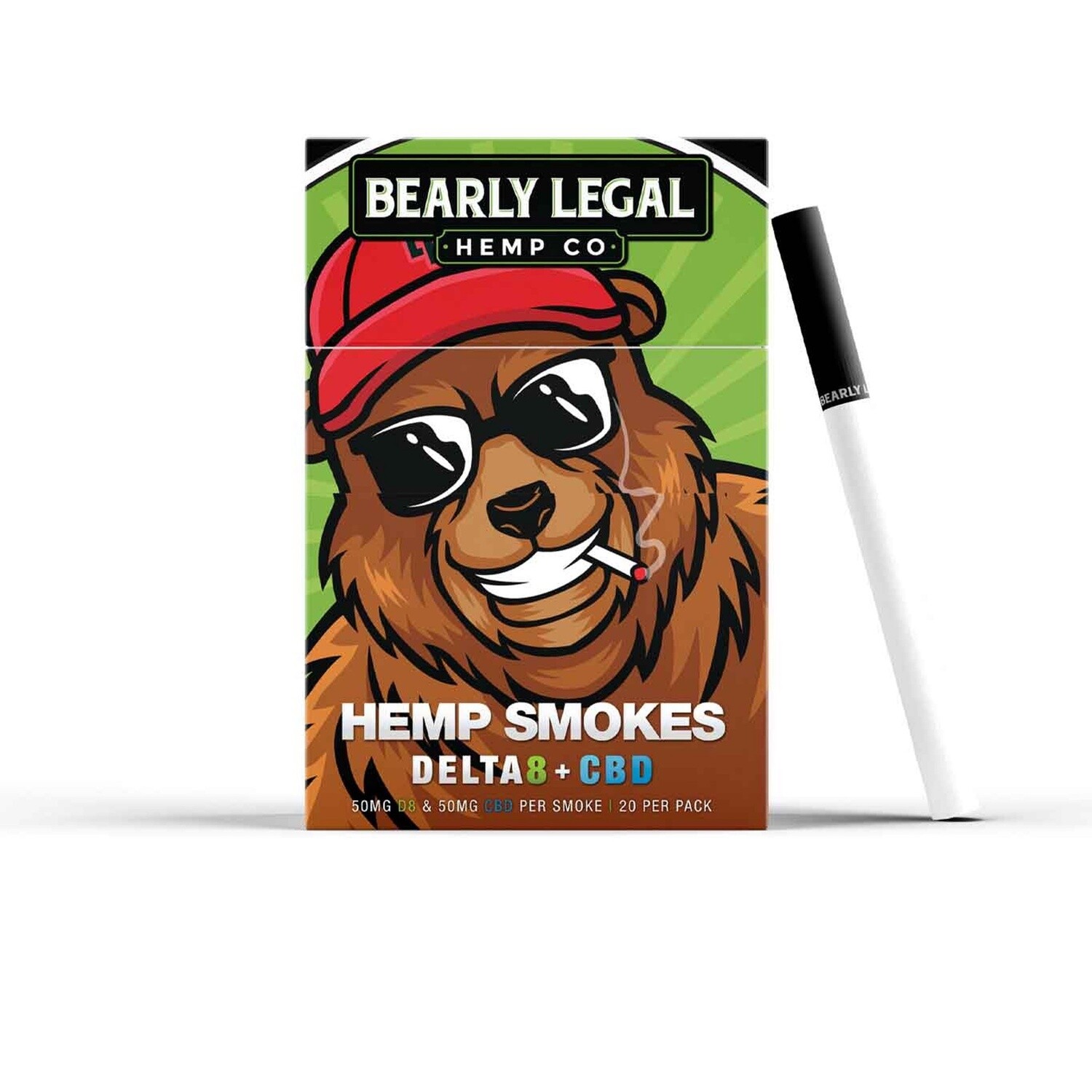 Delta 8 x CBD Smokes - 20 Pack [Bearly Legal]