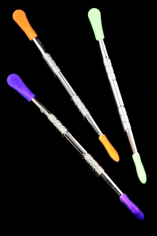 Metal Dab Tool with Colorful Silicone Ends