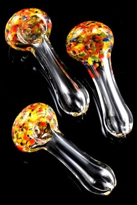 Small Clear Multicolor Frit Glass Pipe