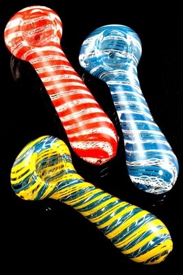 Clear Spiral Striped Glass Pipe