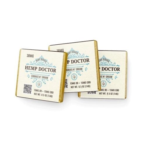 The Hemp Doctor | 1:1 D9:CBD Cookies &amp; Cream Minis 30mg