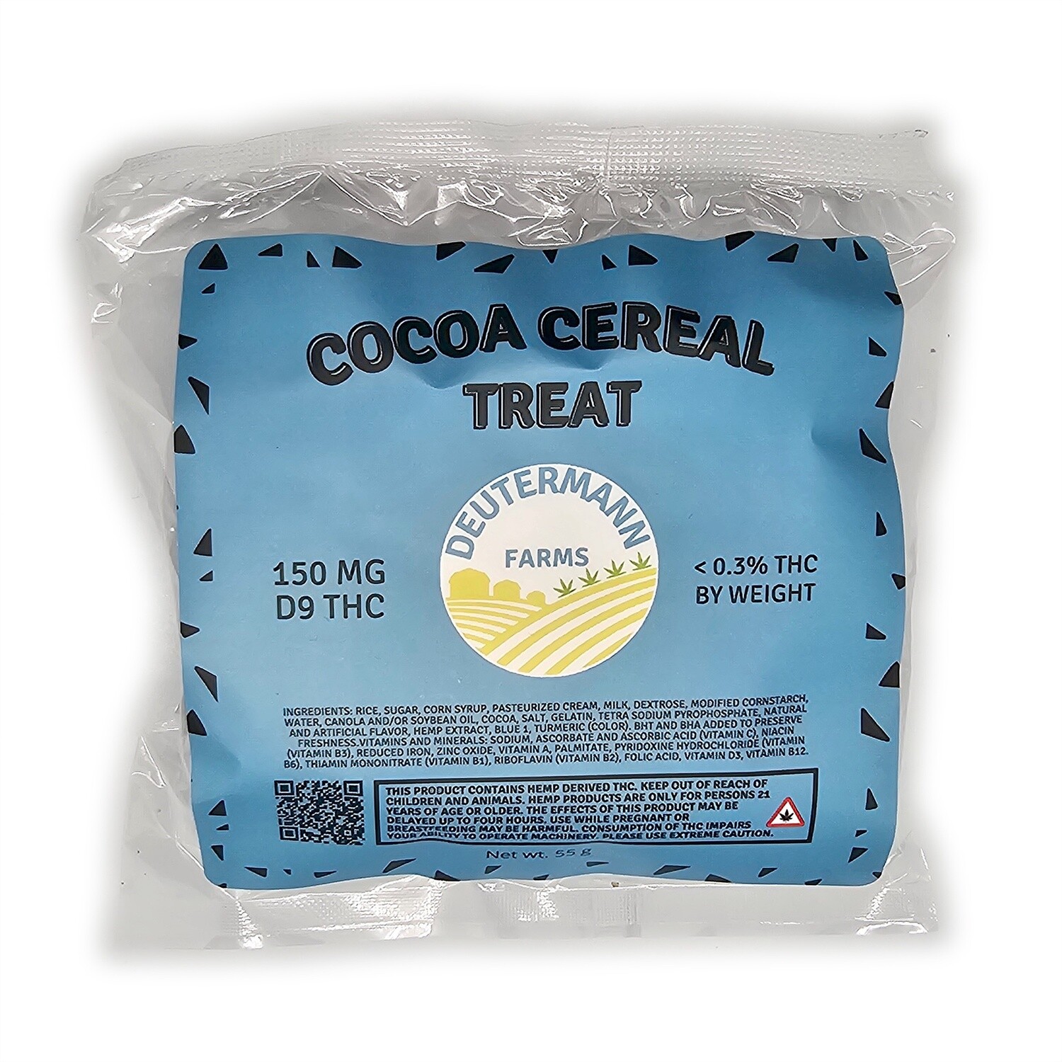 Deutermann Farms Delta 9 Cocoa Cereal Treat Bar - 150mg